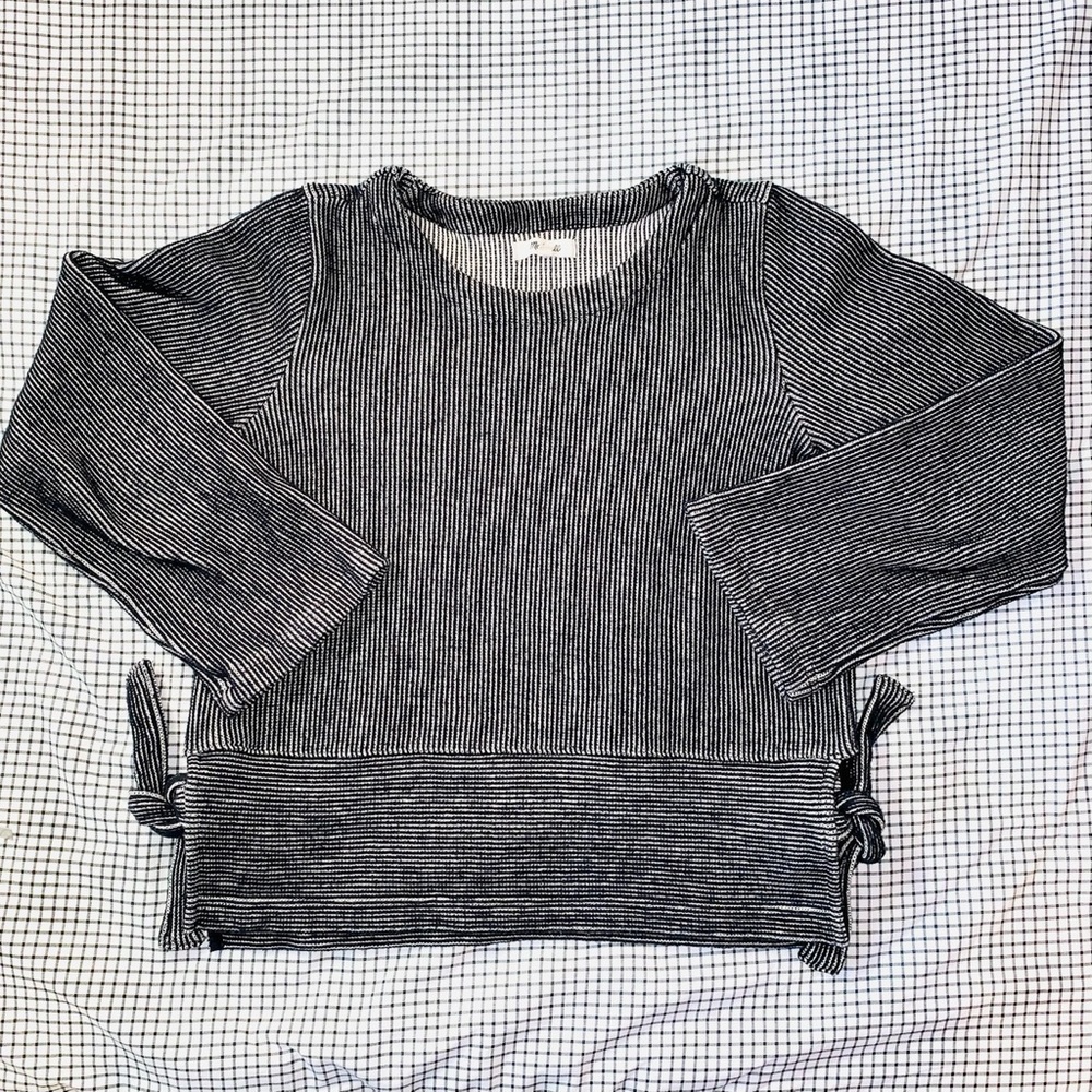 MADEWELL Contrast Stripe Side Tie Knit Sweater - Picture 2 of 12